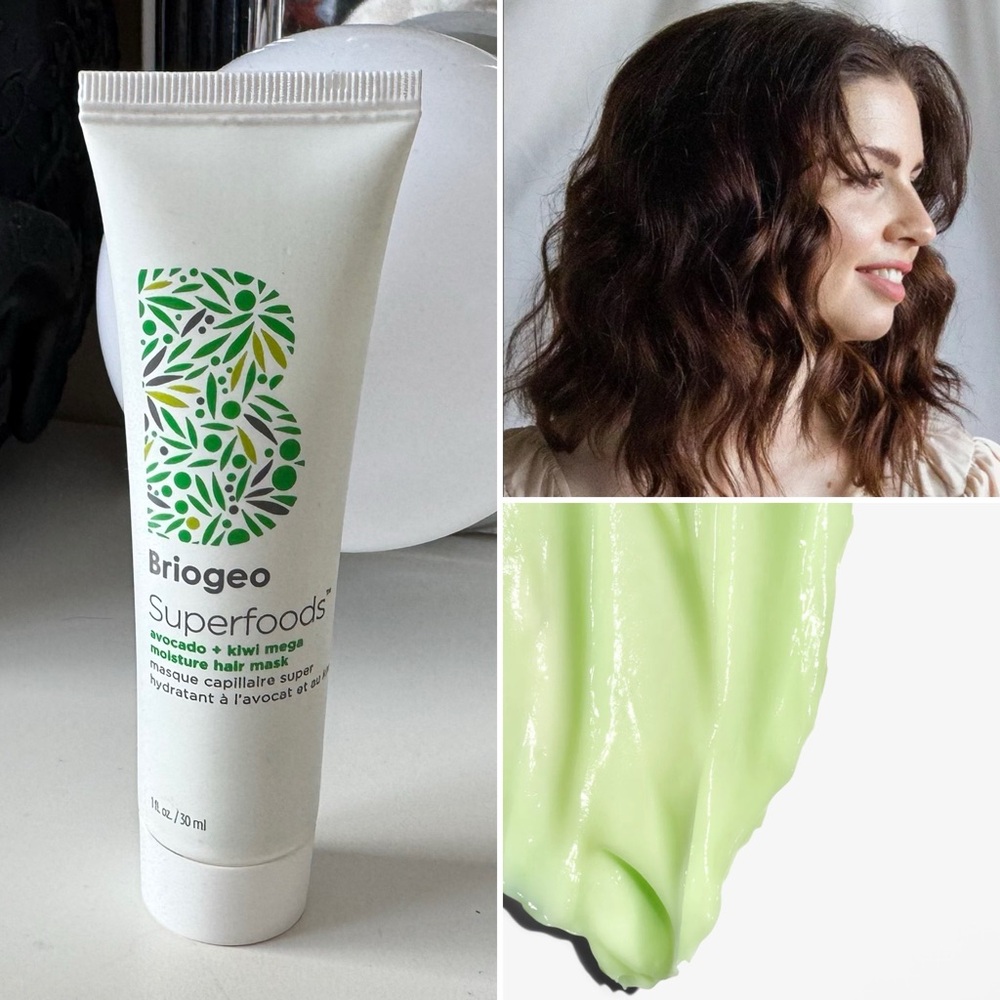 3/$15 Briogeo Superfoods Avocado + Kiwi Mega Moisture Hair Mask Mini Vegan
